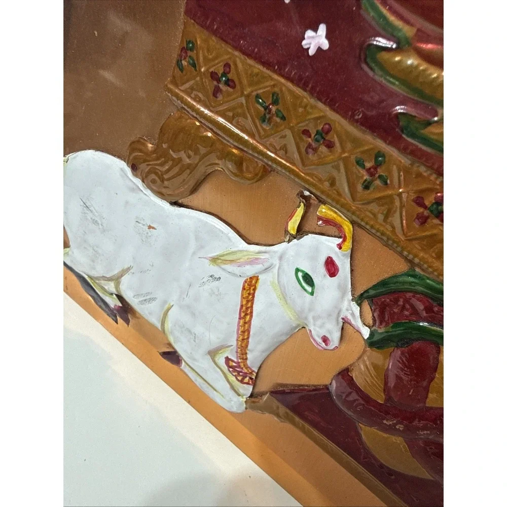LitSantoshi Mata Hindu Goddess Mother Of Satisfaction Copper 3D Wall Art Painted